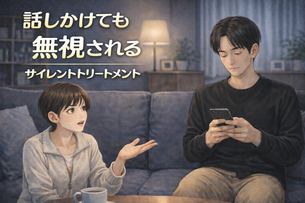 サイレントトリートメント｜夫婦関係で無視される妻のイメージ